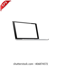 laptop icon, vector notebook blank, isolated laptop screen mockup
