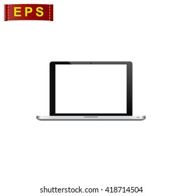 laptop icon, vector notebook blank, isolated laptop screen mockup