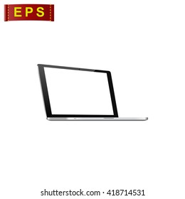 laptop icon, vector notebook blank, isolated laptop screen mockup