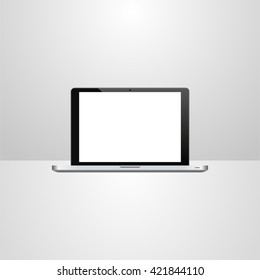 laptop icon, vector notebook blank, isolated laptop screen mockup