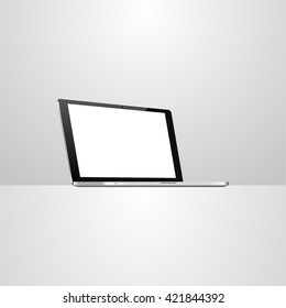 laptop icon, vector notebook blank, isolated laptop screen mockup