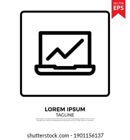 Laptop icon vector. Office icon in flat design. Eps 10 vector illustration.