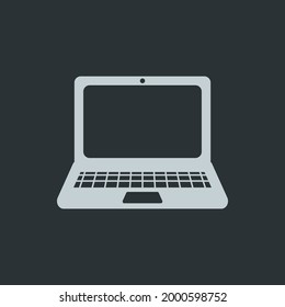 Vector de icono de portátil sobre fondo negro