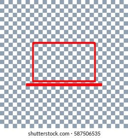 Laptop Icon Vector on transparent background. 