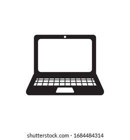 Vector de icono de portátil en fondo blanco