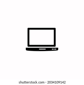 Vector de icono de portátil en fondo blanco