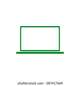 Laptop Icon Vector on white background. Green icon