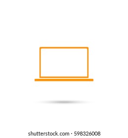 Laptop Icon Vector. Orange icon