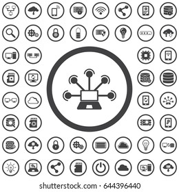 Laptop Icon Vector. Set con technology icons