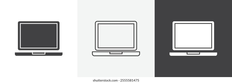 Laptop icon vector set for ui designs