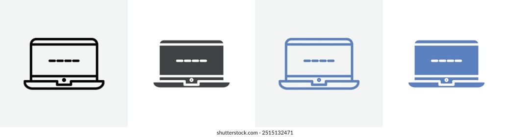 laptop icon vector set use for web ui or app