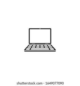 signo vectorial de icono portátil aislado para diseño gráfico y web. color de plantilla de símbolo de portátil editable en fondo blanco.