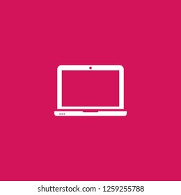 laptop icon vector. laptop sign on pink background. laptop icon for web and app
