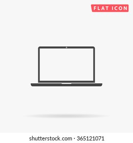 Laptop Icon Vector. Simple Flat Symbol. Perfect Black Pictogram Illustration On White Background.