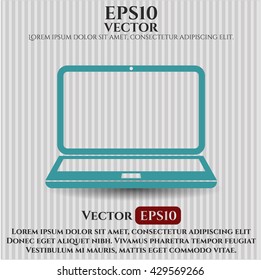 símbolo del vector del ordenador portátil eps plana jpg sitio web del concepto de aplicación