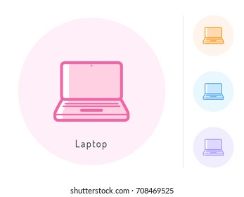 Laptop  icon vector. Laptop symbol for your web site design, logo, app. One of a set of linear electronics icons.