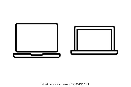 Laptop icon vector for web and mobile app. computer sign and symbol