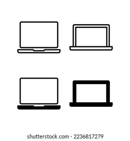 Vector de icono de portátil para aplicaciones web y móviles. símbolo y signo de equipo
