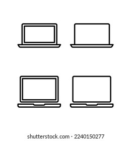 Laptop-Icon-Vektorgrafik für Web- und Mobile-App. Computerzeichen und -zeichen