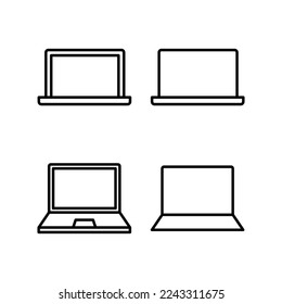 Vector de icono de portátil para aplicaciones web y móviles. símbolo y signo de equipo
