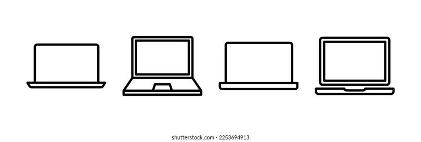 Laptop icon vector for web and mobile app. computer sign and symbol
