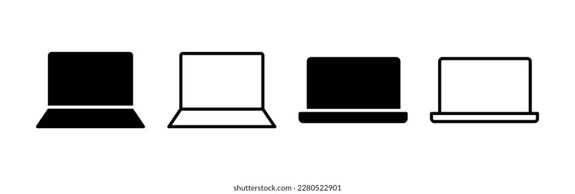Vector de icono de portátil para aplicaciones web y móviles. símbolo y signo de equipo