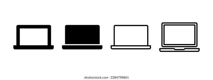 Vector de icono de portátil para aplicaciones web y móviles. símbolo y signo de equipo