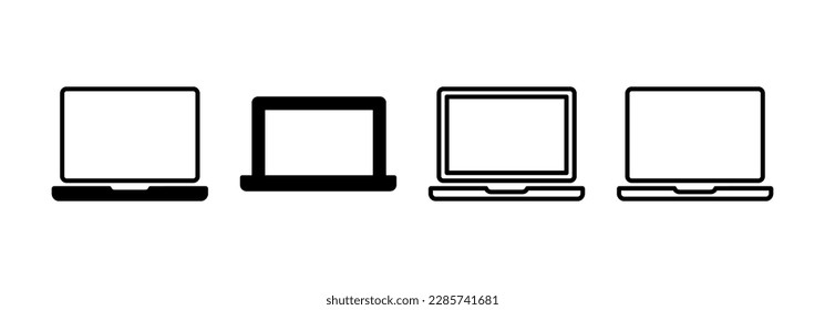 Vector de icono de portátil para aplicaciones web y móviles. símbolo y signo de equipo