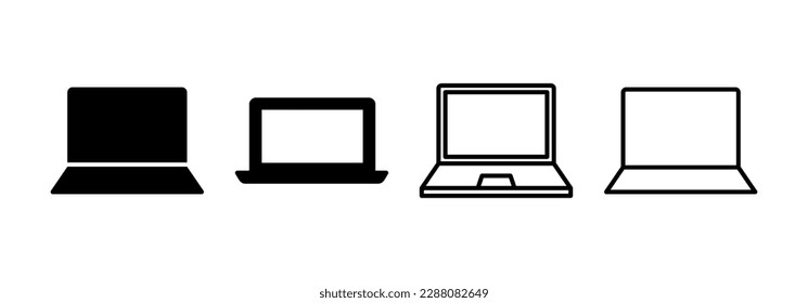 Laptop-Icon-Vektorgrafik für Web- und Mobile-App. Computerzeichen und -zeichen