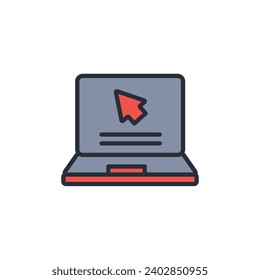 laptop icon. vector.Editable stroke.linear style sign for use web design,logo.Symbol illustration.