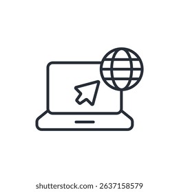 laptop icon. vector.Editable stroke.linear style sign for use web design,logo.Symbol illustration.