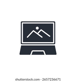 ícone de laptop. vetor.Sinal editável de estilo traço.linear para usar a ilustração web design,logo.Symbol.