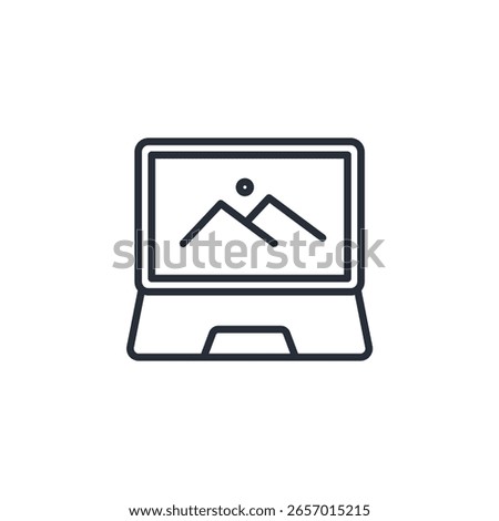 laptop icon. vector.Editable stroke.linear style sign for use web design,logo.Symbol illustration.