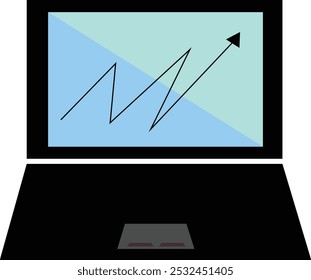 Ícone e vetor do laptop e fundo branco da ilustração