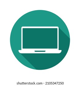 Laptop icon for website and mobile website. Landing page template. vector illustration