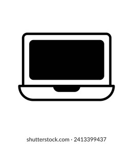 laptop icon with white background vector stock illustration