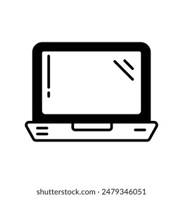 laptop icon with white background vector stock illustration