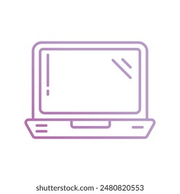 Icono del ordenador portátil con el fondo blanco Vector ilustración de stock