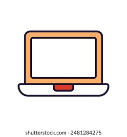 laptop icon with white background vector stock illustration