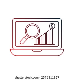 Laptop icon with white background vector stock illustration