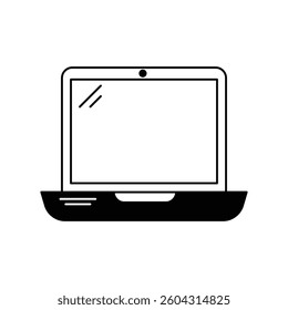 laptop icon with white background vector stock illustration