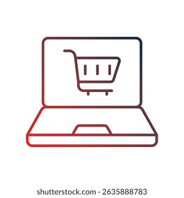 Laptop-Symbol auf weißem Hintergrund, Vektorgrafik