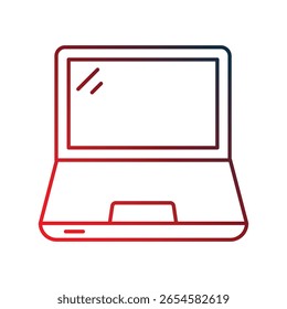 laptop icon with white background vector stock illustration