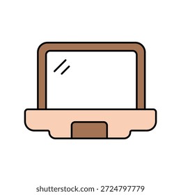Icono de portátil con fondo blanco Vector Ilustración de stock
