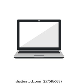 Laptop icon white screen computer frame work vector
