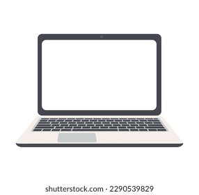 Laptop icon for working from home on a white background. Notebook vector stock illustration. 