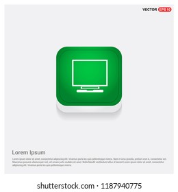 Laptop IconGreen Web Button - Free vector icon