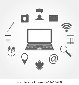 laptop and Icons
