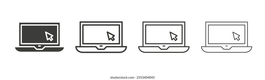 Laptop icons collection. vector set in black color