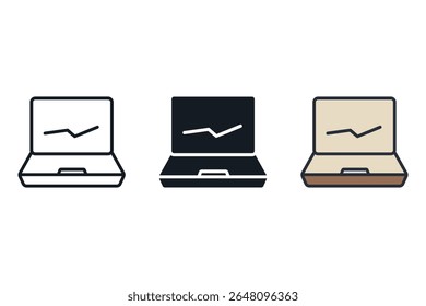 laptop icons isolated on White Background. Flat style design